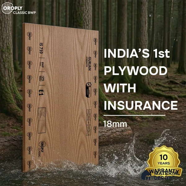 Oroply PL 00048 8 x 4 ft Classic BWP Grade | IS 303 BWP Certified Plywood - 18 mm | Warranty - 10 Years