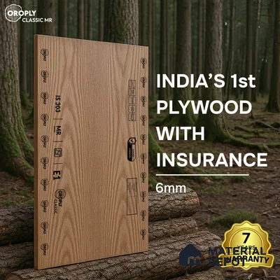 Oroply PL 00024 8 x 4 ft Classic MR Grade | IS 303 MR Certified Plywood - 6 mm | Warranty - 7 Years