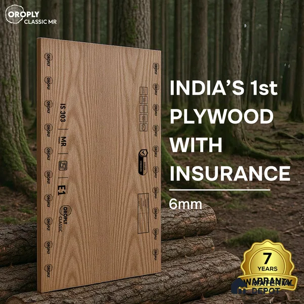 Oroply PL 00024 8 x 4 ft Classic MR Grade | IS 303 MR Certified Plywood - 6 mm | Warranty - 7 Years