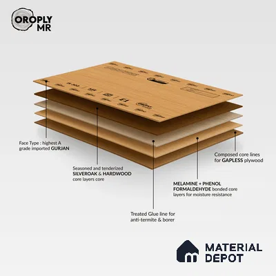 Oroply PL 00024 8 x 4 ft Classic MR Grade | IS 303 MR Certified Plywood - 6 mm | Warranty - 7 Years