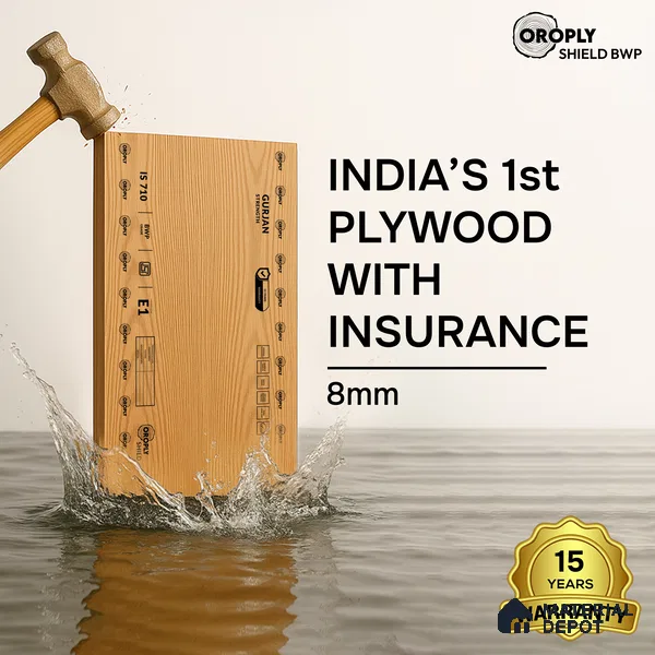 Oroply PL 00060 7 x 4 ft Shield BWP Grade | IS 303 BWP Certified Plywood - 8 mm | Warranty - 15 Years