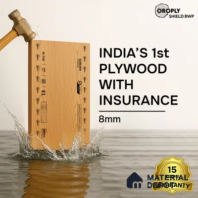 Oroply PL 00055 8 x 4 ft Shield BWP Grade | IS 303 BWP Certified Plywood - 8 mm | Warranty - 15 Years