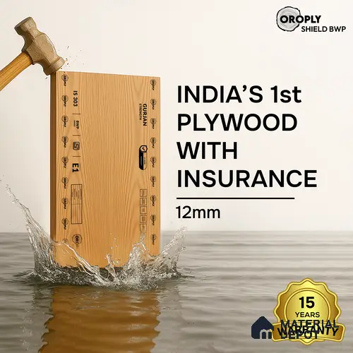 Oroply PL 00061 7 x 4 ft Shield BWP Grade | ISI 303 BWP Certified Plywood - 12 mm | Warranty - 15 Years