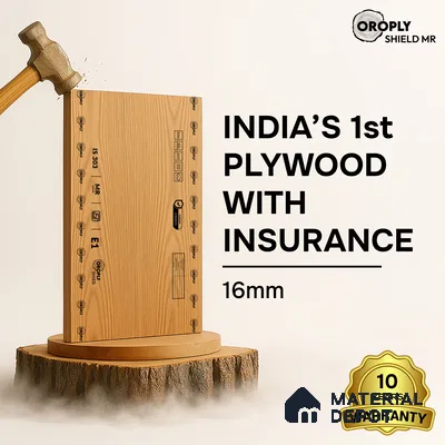Oroply PL 00037 8 x 4 ft Shield MR Grade | IS 303 MR Certified Plywood - 16 mm | Warranty - 10 Years