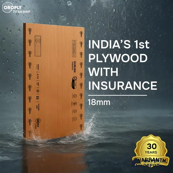 Oroply PL 00068 8 x 4 ft Titan BWP Grade | IS 5509 FR Certified Plywood - 18 mm | Warranty - 30 Years