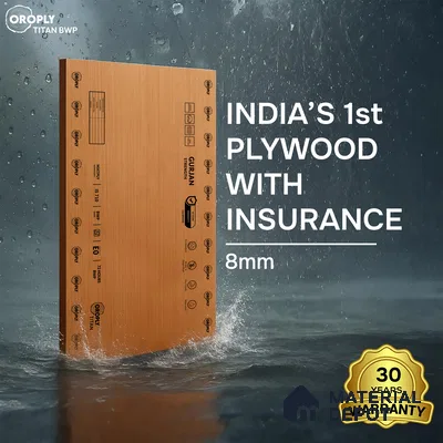 Oroply PL 00065 8 x 4 ft Titan BWP Grade | IS 5509 FR Certified Plywood - 8 mm | Warranty - 30 Years