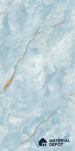 Budget Friendly Marble Floor & Wall Tile Value For Money TL 05586 Aqua Osla 4 ft x 2 ft - Vitrified Glossy Finish -9 mm | Suitable for Living Room, Bedroom & Bathroom