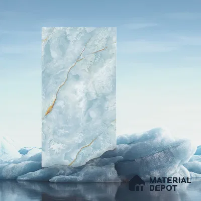 Budget Friendly Marble Floor & Wall Tile Value For Money TL 05586 Aqua Osla 4 ft x 2 ft - Vitrified Glossy Finish -9 mm | Suitable for Living Room, Bedroom & Bathroom