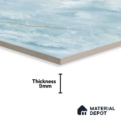 Budget Friendly Marble Floor & Wall Tile Value For Money TL 05586 Aqua Osla 4 ft x 2 ft - Vitrified Glossy Finish -9 mm | Suitable for Living Room, Bedroom & Bathroom
