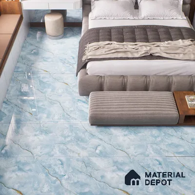 Budget Friendly Marble Floor & Wall Tile Value For Money TL 05586 Aqua Osla 4 ft x 2 ft - Vitrified Glossy Finish -9 mm | Suitable for Living Room, Bedroom & Bathroom