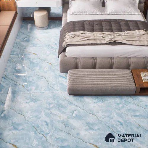 Budget Friendly Marble Floor & Wall Tile Value For Money TL 05586 Aqua Osla 4 ft x 2 ft - Vitrified Glossy Finish -9 mm | Suitable for Living Room, Bedroom & Bathroom
