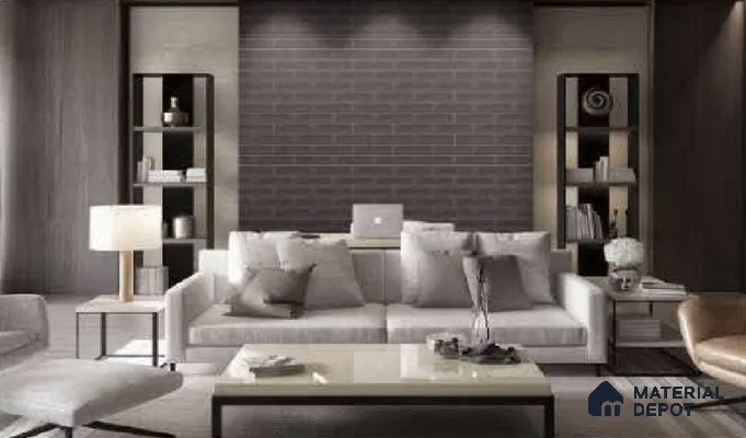 Subway Wall Tile TL 04826 AA Encanto Burnt Gris Brown 12 x 3 inch Ceramic Glossy Finish - 6.5 mm | Suitable for Highlighter Walls, Foyer, Bathroom, Kitchen Wall & Backsplashes (Sample)