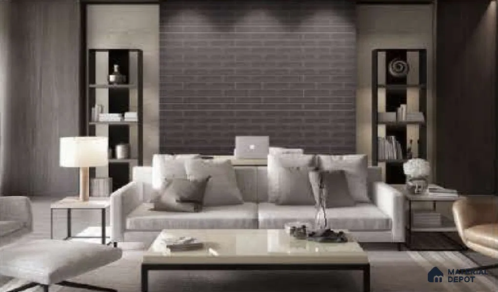 Subway Wall Tile TL 04826 AA Encanto Burnt Gris Brown 12 x 3 inch Ceramic Glossy Finish - 6.5 mm | Suitable for Highlighter Walls, Foyer, Bathroom, Kitchen Wall & Backsplashes (Sample)