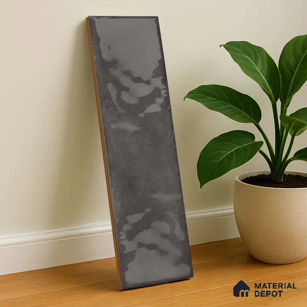 Subway Wall Tile TL 04826 AA Encanto Burnt Gris Brown 12 x 3 inch Ceramic Glossy Finish - 6.5 mm | Suitable for Highlighter Walls, Foyer, Bathroom, Kitchen Wall & Backsplashes (Sample)