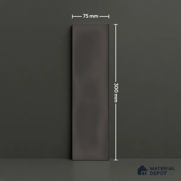 Subway Wall Tile TL 04826 AA Encanto Burnt Gris Brown 12 x 3 inch Ceramic Glossy Finish - 6.5 mm | Suitable for Highlighter Walls, Foyer, Bathroom, Kitchen Wall & Backsplashes (Sample)