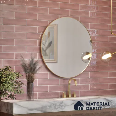 Subway Wall Tile TL 04826 AB Encanto Nexa Rose Taupe 12 x 3 inch Ceramic Glossy Finish - 6.5 mm | Suitable for Highlighter Walls, Foyer, Bathroom, Kitchen Wall & Backsplashes