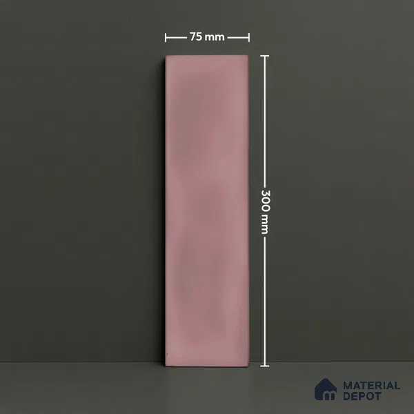 Subway Wall Tile TL 04826 AB Encanto Nexa Rose Taupe 12 x 3 inch Ceramic Glossy Finish - 6.5 mm | Suitable for Highlighter Walls, Foyer, Bathroom, Kitchen Wall & Backsplashes
