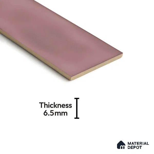 Subway Wall Tile TL 04826 AB Encanto Nexa Rose Taupe 12 x 3 inch Ceramic Glossy Finish - 6.5 mm | Suitable for Highlighter Walls, Foyer, Bathroom, Kitchen Wall & Backsplashes