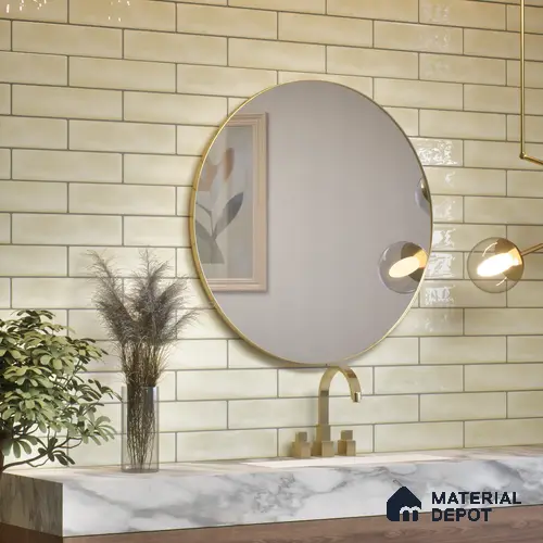 Subway Wall Tile TL 04826 AC Encanto Shade 1 Oxford Ivory 12 x 3 inch Ceramic Glossy Finish - 6.5 mm | Suitable for Highlighter Walls, Foyer, Bathroom, Kitchen Wall & Backsplashes