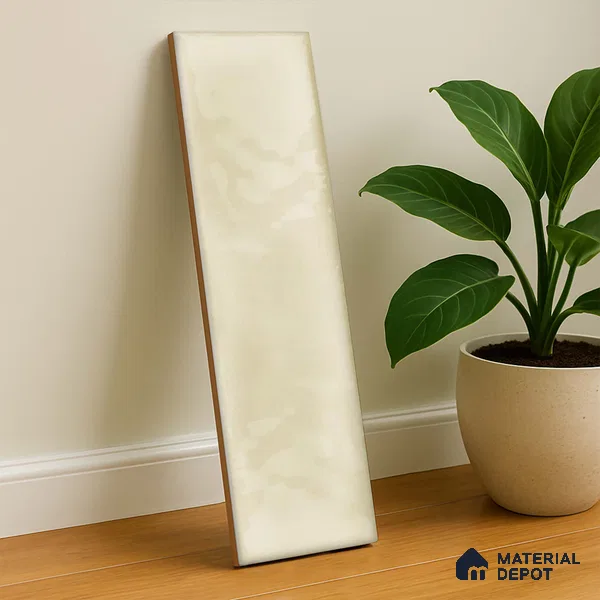 Subway Wall Tile TL 04826 AC Encanto Shade 1 Oxford Ivory 12 x 3 inch Ceramic Glossy Finish - 6.5 mm | Suitable for Highlighter Walls, Foyer, Bathroom, Kitchen Wall & Backsplashes