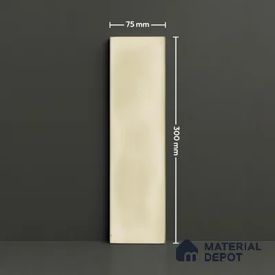 Subway Wall Tile TL 04826 AC Encanto Shade 1 Oxford Ivory 12 x 3 inch Ceramic Glossy Finish - 6.5 mm | Suitable for Highlighter Walls, Foyer, Bathroom, Kitchen Wall & Backsplashes
