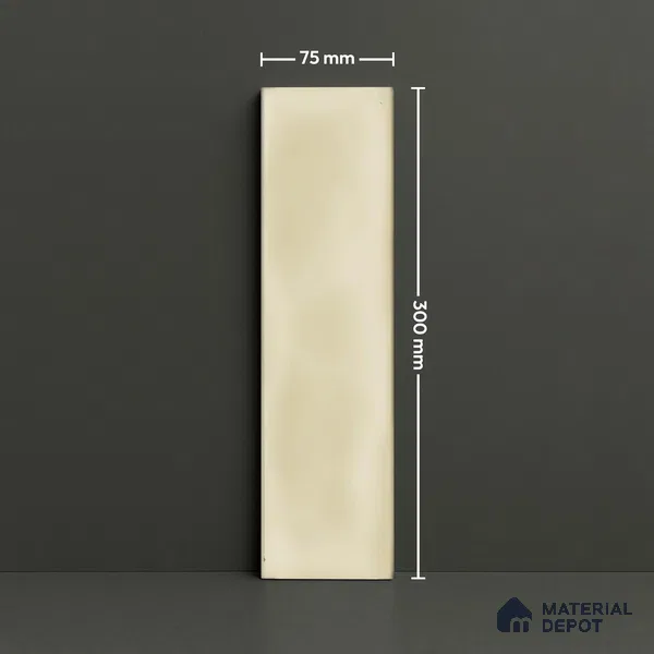 Subway Wall Tile TL 04826 AC Encanto Shade 1 Oxford Ivory 12 x 3 inch Ceramic Glossy Finish - 6.5 mm | Suitable for Highlighter Walls, Foyer, Bathroom, Kitchen Wall & Backsplashes