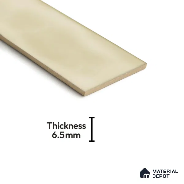 Subway Wall Tile TL 04826 AC Encanto Shade 1 Oxford Ivory 12 x 3 inch Ceramic Glossy Finish - 6.5 mm | Suitable for Highlighter Walls, Foyer, Bathroom, Kitchen Wall & Backsplashes