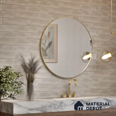 Subway Wall Tile TL 04826 AD Encanto Nimbus Silver 12 x 3 inch Ceramic Glossy Finish - 6.5 mm | Suitable for Highlighter Walls, Foyer, Bathroom, Kitchen Wall & Backsplashes (Sample)