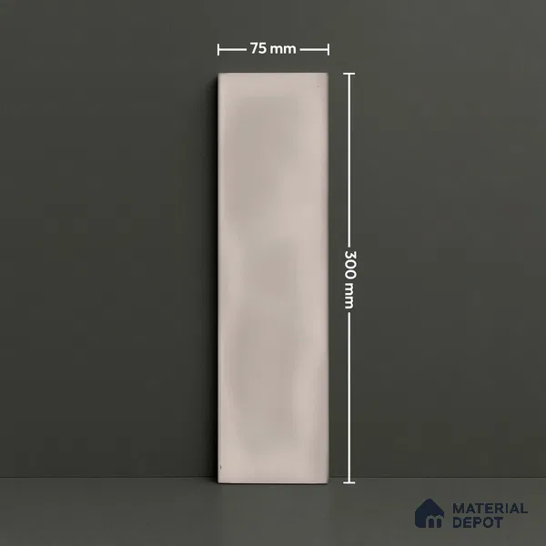 Subway Wall Tile TL 04826 AD Encanto Nimbus Silver 12 x 3 inch Ceramic Glossy Finish - 6.5 mm | Suitable for Highlighter Walls, Foyer, Bathroom, Kitchen Wall & Backsplashes (Sample)