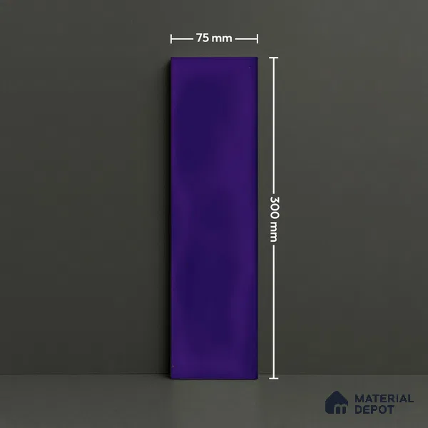 Subway Wall Tile TL 04826 AE Encanto Shade 5 Iradiant Sky 12 x 3 inch Ceramic Glossy Finish - 6.5 mm | Suitable for Highlighter Walls, Foyer, Bathroom, Kitchen Wall & Backsplashes