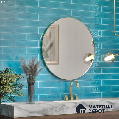 Subway Wall Tile TL 04826 AF Encanto Shade 6 Mild Blue 12 x 3 inch Ceramic Glossy Finish - 6.5 mm | Suitable for Highlighter Walls, Foyer, Bathroom, Kitchen Wall & Backsplashes (Sample)