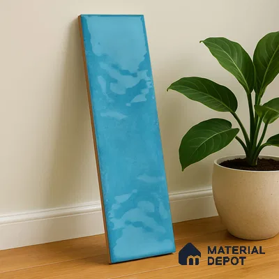 Subway Wall Tile TL 04826 AF Encanto Shade 6 Mild Blue 12 x 3 inch Ceramic Glossy Finish - 6.5 mm | Suitable for Highlighter Walls, Foyer, Bathroom, Kitchen Wall & Backsplashes (Sample)