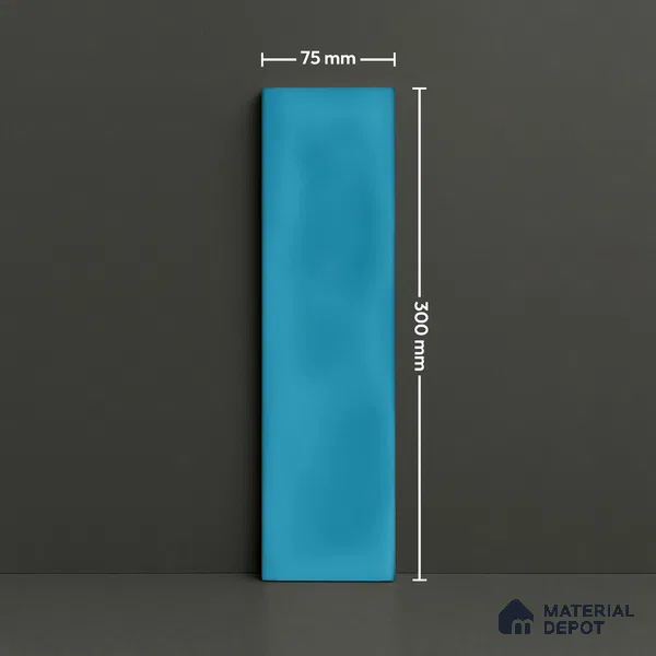 Subway Wall Tile TL 04826 AF Encanto Shade 6 Mild Blue 12 x 3 inch Ceramic Glossy Finish - 6.5 mm | Suitable for Highlighter Walls, Foyer, Bathroom, Kitchen Wall & Backsplashes (Sample)