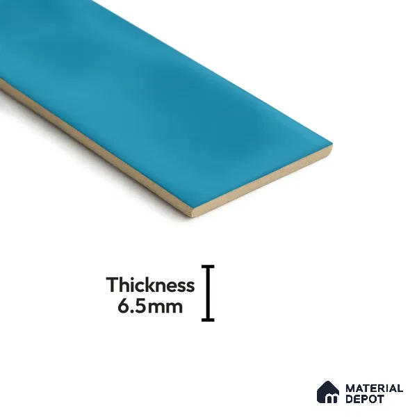Subway Wall Tile TL 04826 AF Encanto Shade 6 Mild Blue 12 x 3 inch Ceramic Glossy Finish - 6.5 mm | Suitable for Highlighter Walls, Foyer, Bathroom, Kitchen Wall & Backsplashes (Sample)