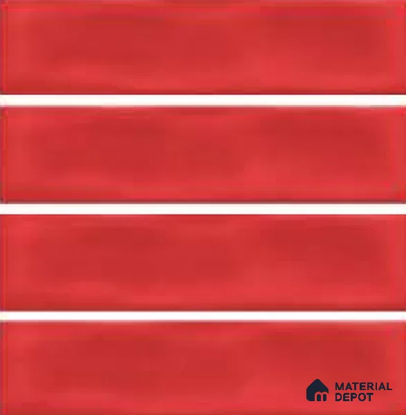 Subway Wall Tile TL 04826 AG Encanto Chilli Red 12 x 3 inch Ceramic Glossy Finish - 6.5 mm | Suitable for Highlighter Walls, Foyer, Bathroom, Kitchen Wall & Backsplashes
