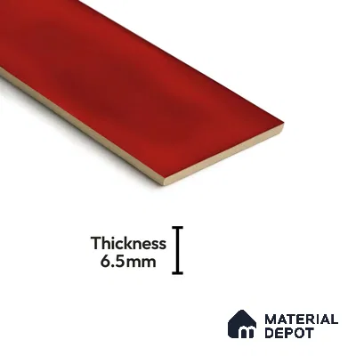 Subway Wall Tile TL 04826 AG Encanto Chilli Red 12 x 3 inch Ceramic Glossy Finish - 6.5 mm | Suitable for Highlighter Walls, Foyer, Bathroom, Kitchen Wall & Backsplashes