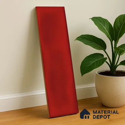 Subway Wall Tile TL 04826 AH Encanto Chilli Red 12 x 3 inch Ceramic Matte Finish - 6.5 mm | Suitable for Highlighter Walls, Foyer, Bathroom, Kitchen Wall & Backsplashes (Sample)