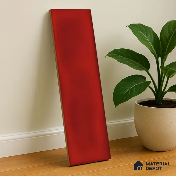 Subway Wall Tile TL 04826 AH Encanto Chilli Red 12 x 3 inch Ceramic Matte Finish - 6.5 mm | Suitable for Highlighter Walls, Foyer, Bathroom, Kitchen Wall & Backsplashes (Sample)