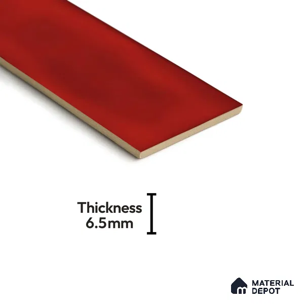 Subway Wall Tile TL 04826 AH Encanto Chilli Red 12 x 3 inch Ceramic Matte Finish - 6.5 mm | Suitable for Highlighter Walls, Foyer, Bathroom, Kitchen Wall & Backsplashes (Sample)