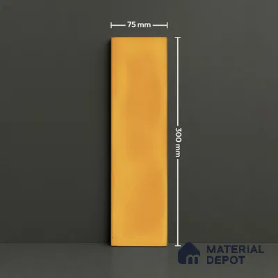 Subway Wall Tile TL 04826 AI Encanto Buttery Yellow 12 x 3 inch Ceramic Glossy Finish - 6.5 mm | Suitable for Highlighter Walls, Foyer, Bathroom, Kitchen Wall & Backsplashes