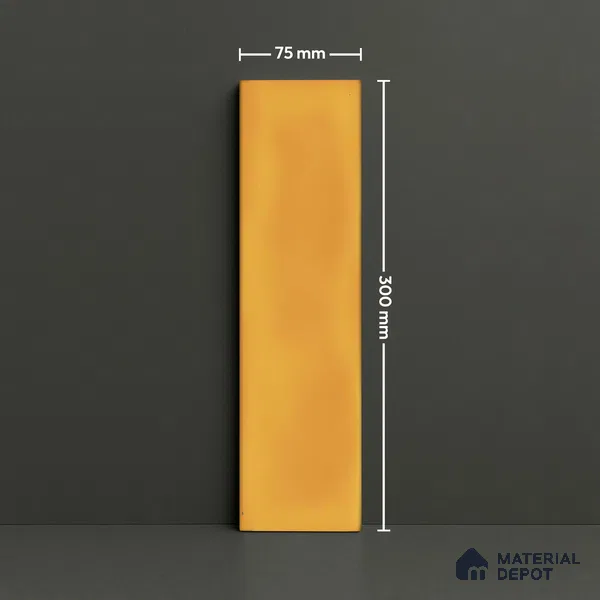 Subway Wall Tile TL 04826 AI Encanto Buttery Yellow 12 x 3 inch Ceramic Glossy Finish - 6.5 mm | Suitable for Highlighter Walls, Foyer, Bathroom, Kitchen Wall & Backsplashes