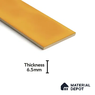 Subway Wall Tile TL 04826 AI Encanto Buttery Yellow 12 x 3 inch Ceramic Glossy Finish - 6.5 mm | Suitable for Highlighter Walls, Foyer, Bathroom, Kitchen Wall & Backsplashes