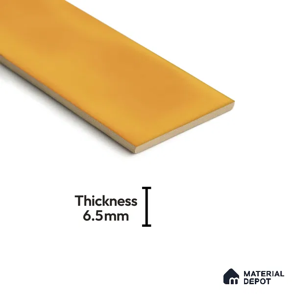 Subway Wall Tile TL 04826 AI Encanto Buttery Yellow 12 x 3 inch Ceramic Glossy Finish - 6.5 mm | Suitable for Highlighter Walls, Foyer, Bathroom, Kitchen Wall & Backsplashes