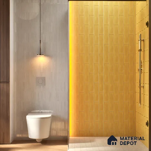 Subway Wall Tile TL 04826 AJ Encanto Buttery Yellow 12 x 3 inch Ceramic Matte Finish - 6.5 mm | Suitable for Highlighter Walls, Foyer, Bathroom, Kitchen Wall & Backsplashes