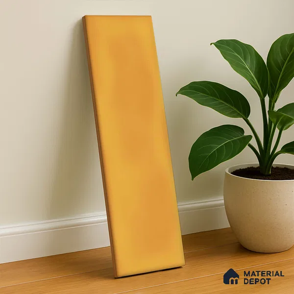 Subway Wall Tile TL 04826 AJ Encanto Buttery Yellow 12 x 3 inch Ceramic Matte Finish - 6.5 mm | Suitable for Highlighter Walls, Foyer, Bathroom, Kitchen Wall & Backsplashes (Sample)