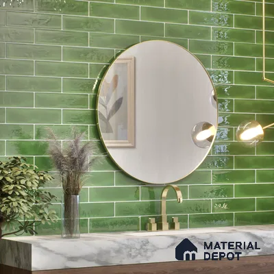 Subway Wall Tile TL 04826 AK Encanto Shade 3 Deep Sea Green 12 x 3 inch Ceramic Glossy Finish - 6.5 mm | Suitable for Highlighter Walls, Foyer, Bathroom, Kitchen Wall & Backsplashes (Sample)