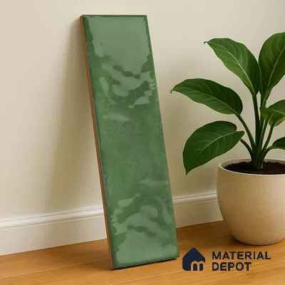 Subway Wall Tile TL 04826 AK Encanto Shade 3 Deep Sea Green 12 x 3 inch Ceramic Glossy Finish - 6.5 mm | Suitable for Highlighter Walls, Foyer, Bathroom, Kitchen Wall & Backsplashes (Sample)
