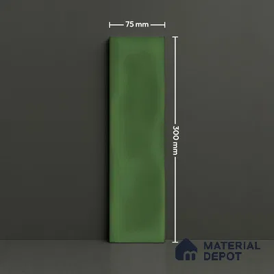 Subway Wall Tile TL 04826 AK Encanto Shade 3 Deep Sea Green 12 x 3 inch Ceramic Glossy Finish - 6.5 mm | Suitable for Highlighter Walls, Foyer, Bathroom, Kitchen Wall & Backsplashes (Sample)