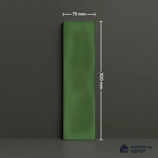 Subway Wall Tile TL 04826 AK Encanto Shade 3 Deep Sea Green 12 x 3 inch Ceramic Glossy Finish - 6.5 mm | Suitable for Highlighter Walls, Foyer, Bathroom, Kitchen Wall & Backsplashes (Sample)