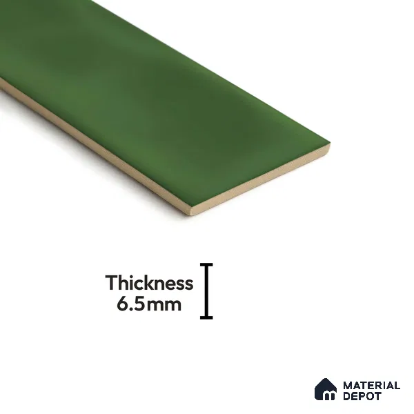 Subway Wall Tile TL 04826 AK Encanto Shade 3 Deep Sea Green 12 x 3 inch Ceramic Glossy Finish - 6.5 mm | Suitable for Highlighter Walls, Foyer, Bathroom, Kitchen Wall & Backsplashes (Sample)